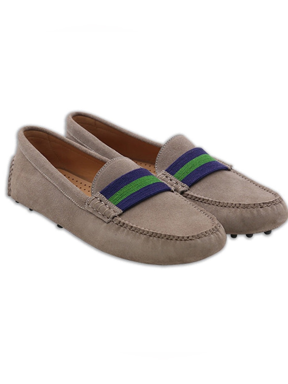 Smathers & Branson $245 Surcingle Driving Shoes Navy-Forest Smoke Suede 11 EUC - Picture 2 of 14